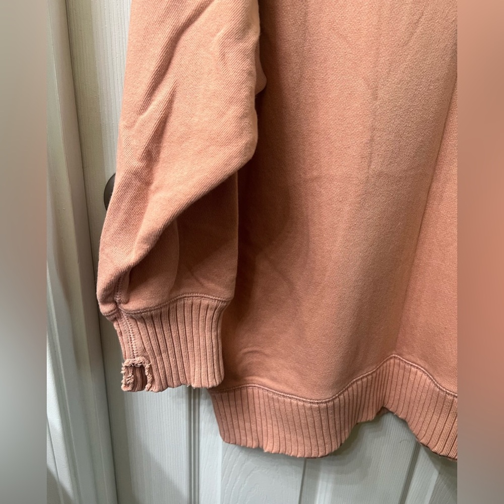 Aerie Women's V-Neck Sweatershirt - Peach Size Medium - Picture 4 of 6